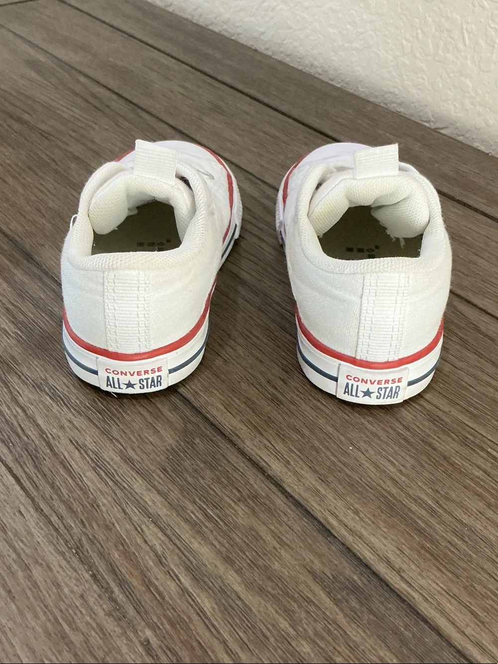 Converse Kids White Canvas Sneakers with Red Accent